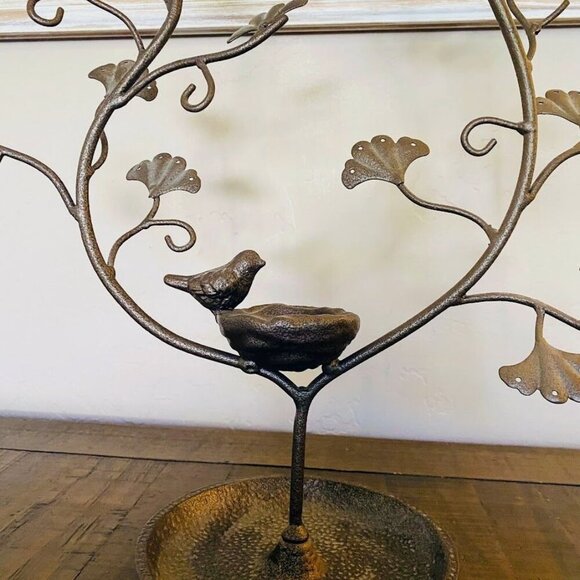 💜 Anthropologie Bird Nest Tree Jewelry Earring Bronze Tone - Picture 6 of 8